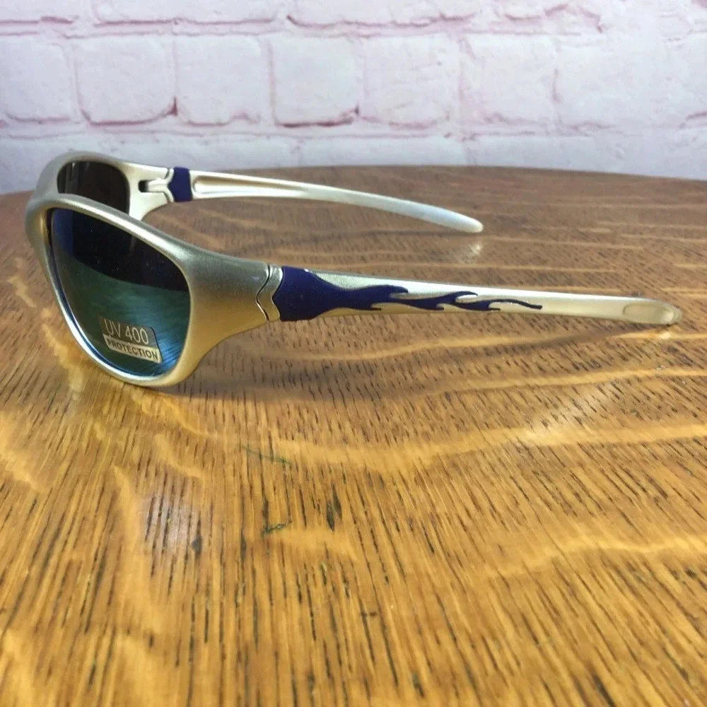 Silver and Blue Frame Sunglasses